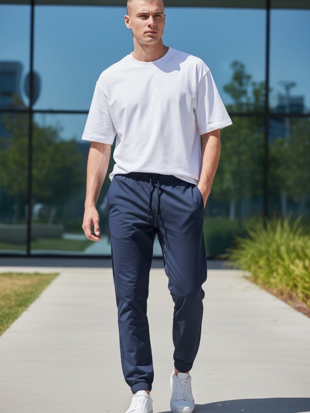 Projek Raw Navy Drawstring Joggers